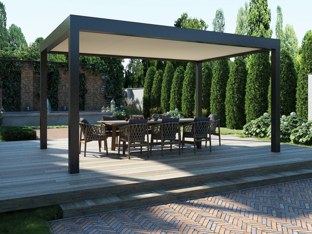 Terrasse pergola toit plein